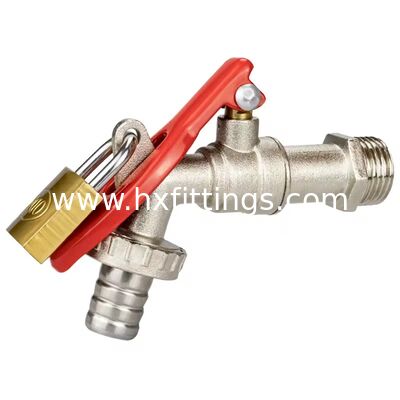 Açık 1/2 "Demir Kolu Çinko Alaşımı Bibcock Kilitlenebilir Anti-Korozyon Duvara Monte Bahçe Su Musluğu Çamaşır Makinesi için